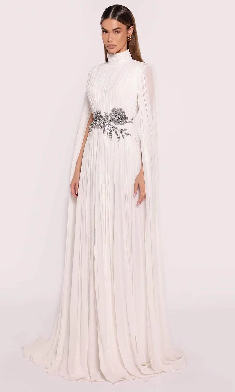 Fashionable Comfort Tarik Ediz 98880 - Cape Sleeve Shirred Gown