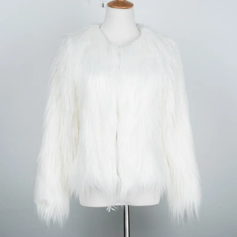 Soft Trends Bridget Faux Fur Jacket - White