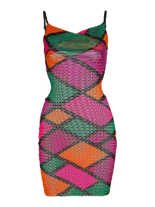 Comfortable Tops A&A Patchwork Mini Bodycon Dress