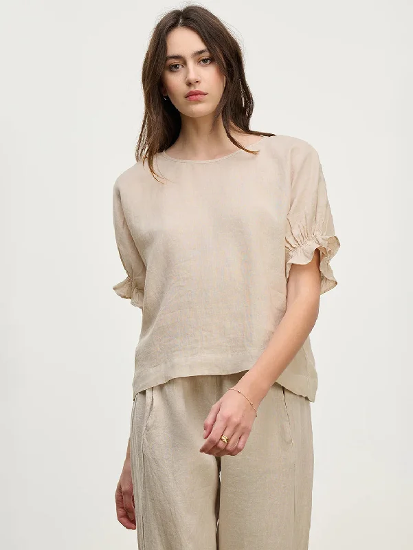 Layered Style Emily Linen Top - Cobble