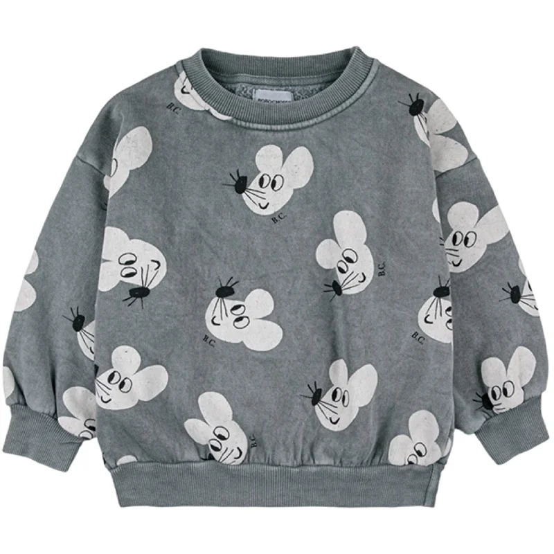 All-Day Outfits Bobo Choses Grey Mouse Sweatshirt AOP