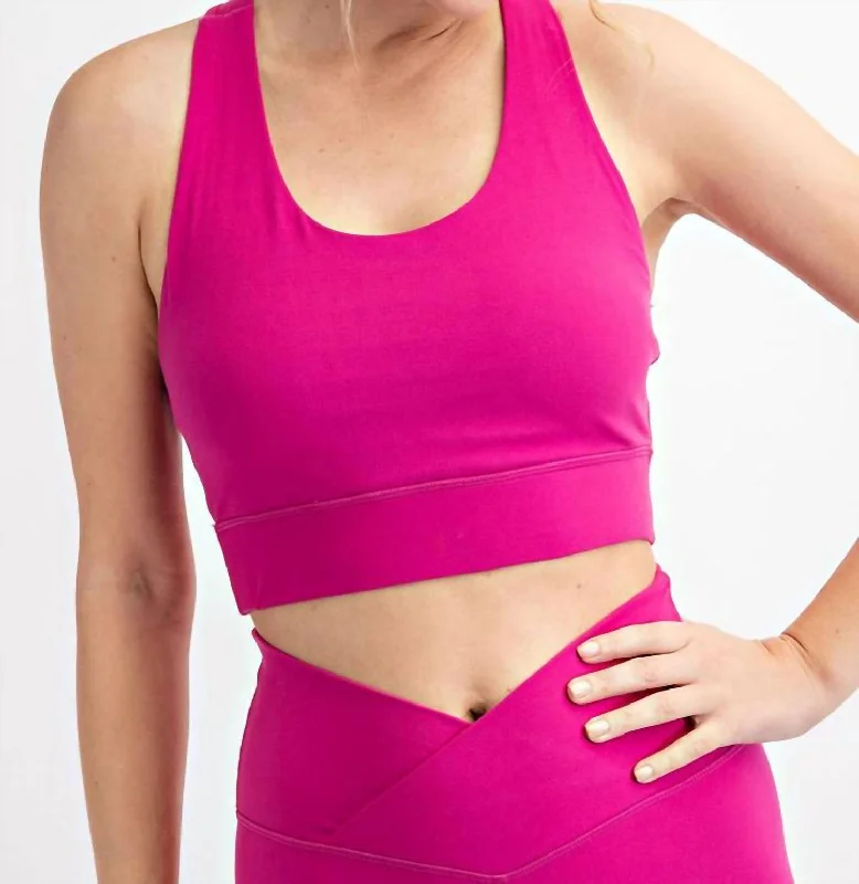 Weekend Comfort Wear Athleisure Sports Bra In Hot Pink