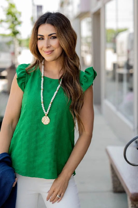 Casual Chic Wear Subtle Plaid Ruffle Trim Tank