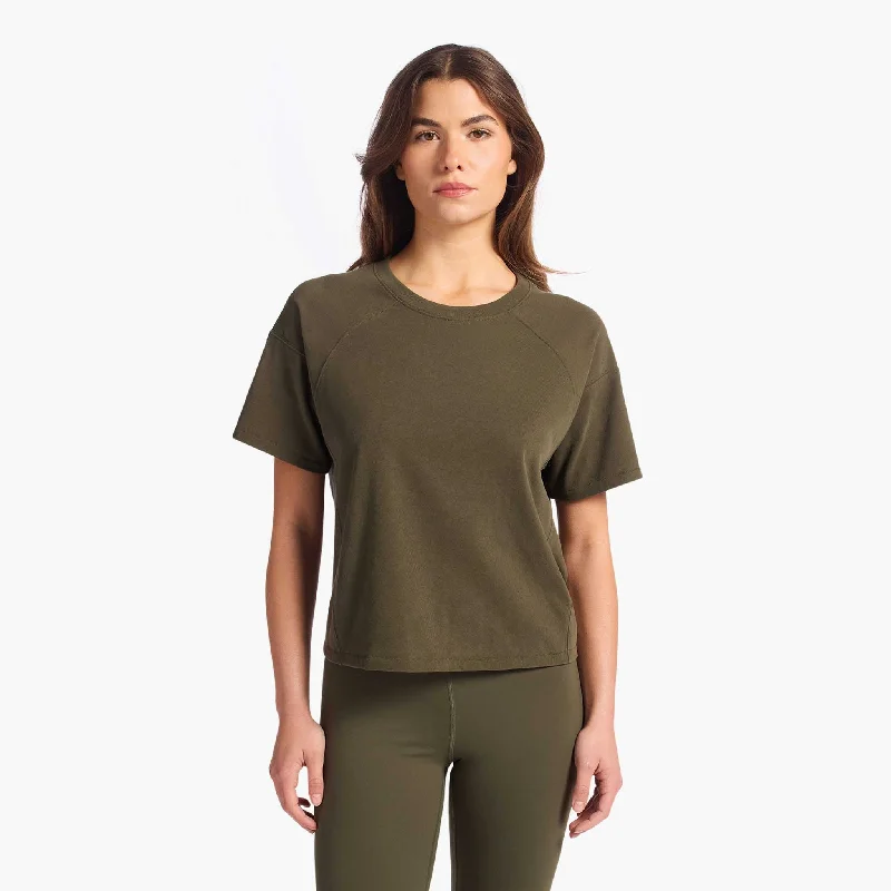 Relaxed Fits Steady Seamed Tee | Darkest Olive