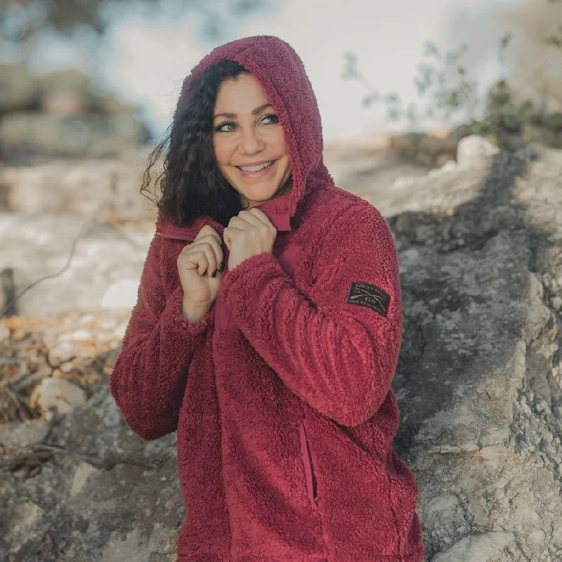 Chic Outfits Women's Standard Issue Sherpa Fleece - Red Plum