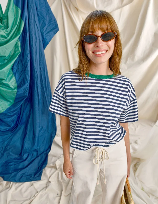 Effortless Looks Sundry Cropped Boxy Tee in Optic White