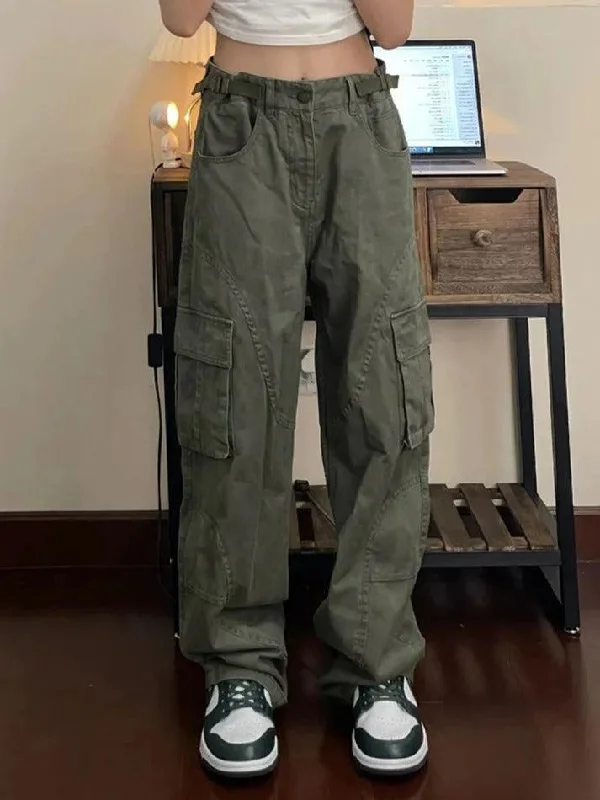 Everyday Style Straight Loose Casual Wide Leg Cargo Jeans