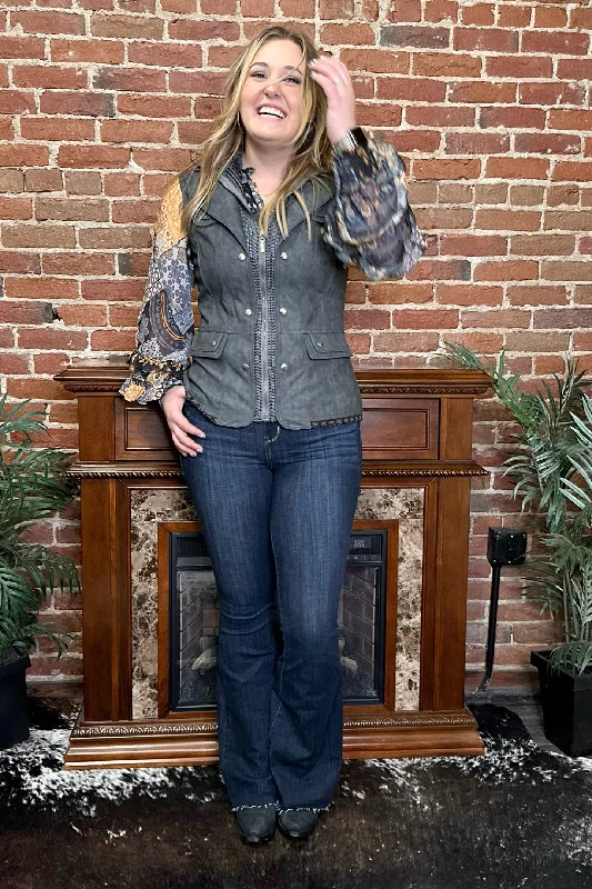 Warm Wear High Rise Raw Hem Flare by Judy Blue