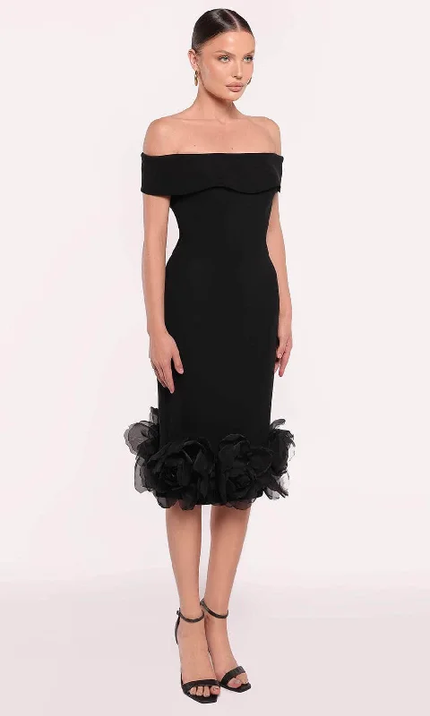 Cozy Chic Trends Tarik Ediz 98804 - Floral Hem Cocktail Dress
