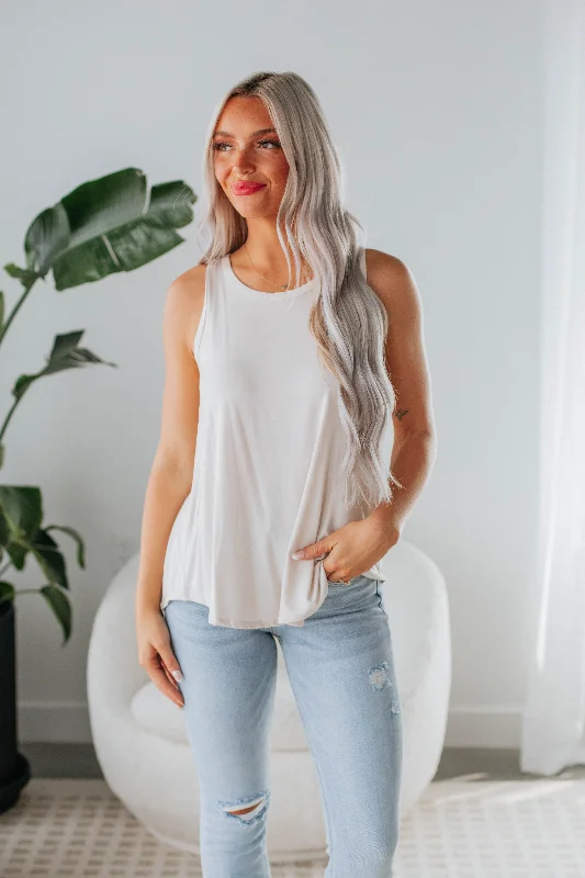 Comfortable Sweaters Dava Basic Tank - Natural