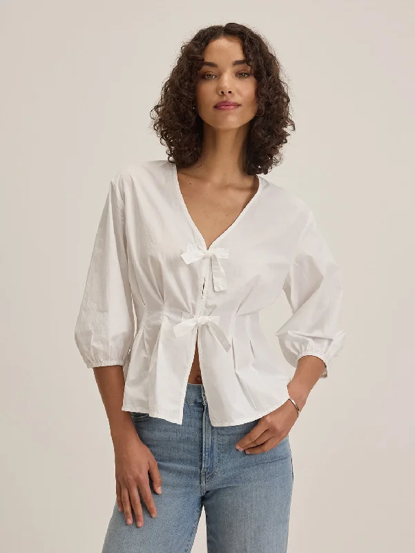 Cozy Shirts Riri Poplin Top - White