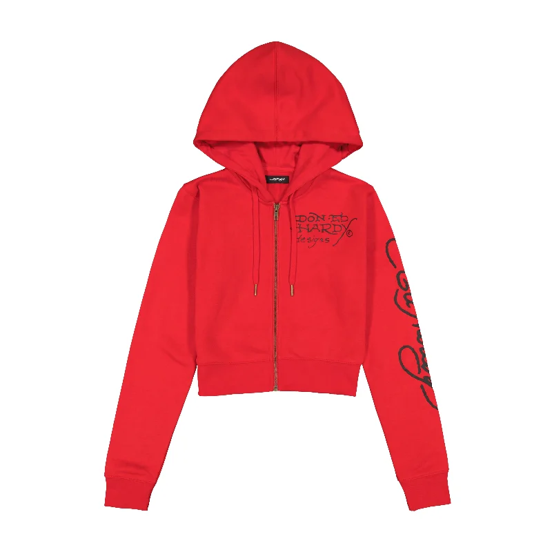 Sporty Wear Panther Dagger Cropped Hoodie