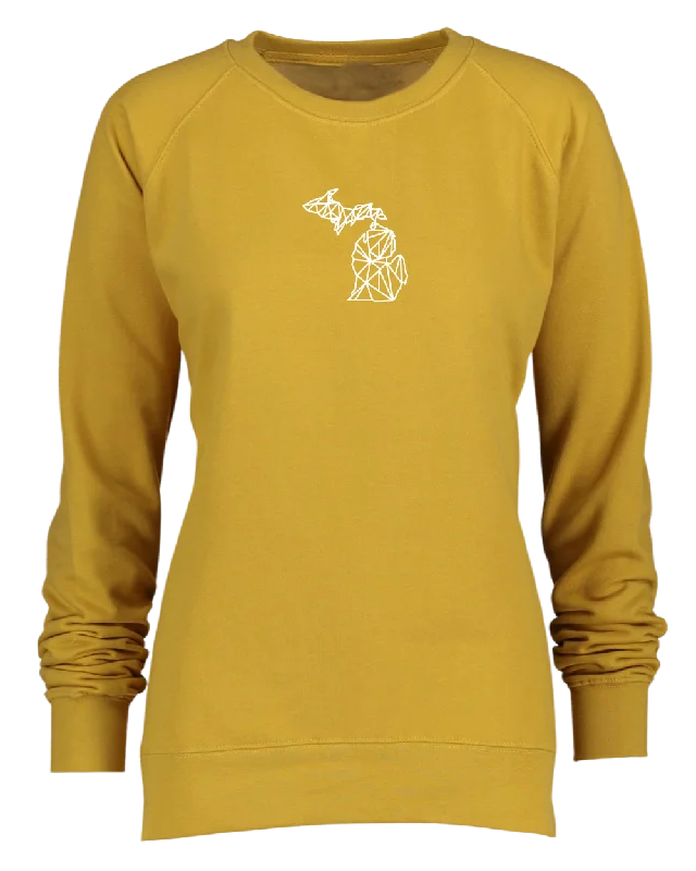 Comfortable Jeans Women's Geometric Michigan Crewneck Sweatshirt (CLOSEOUT)