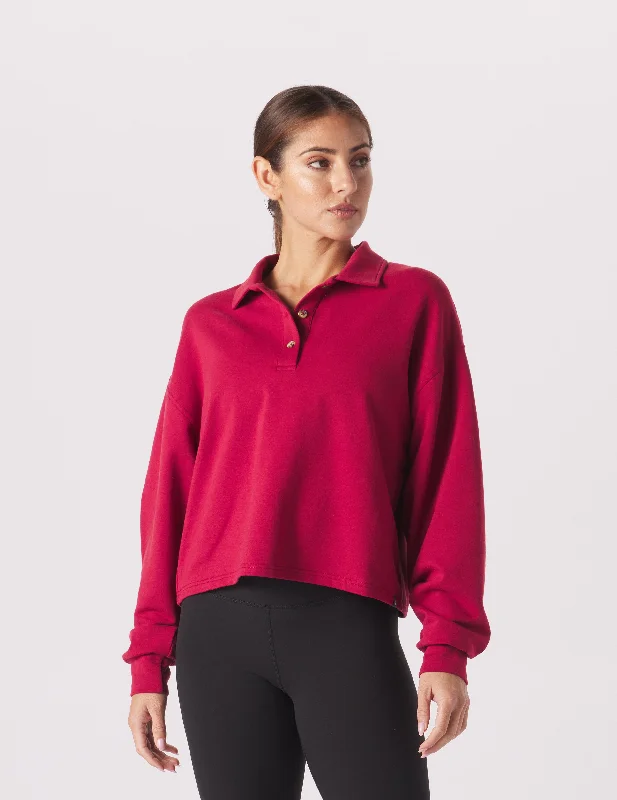 Simple Chic Lounge Skimmer Polo: Cardinal