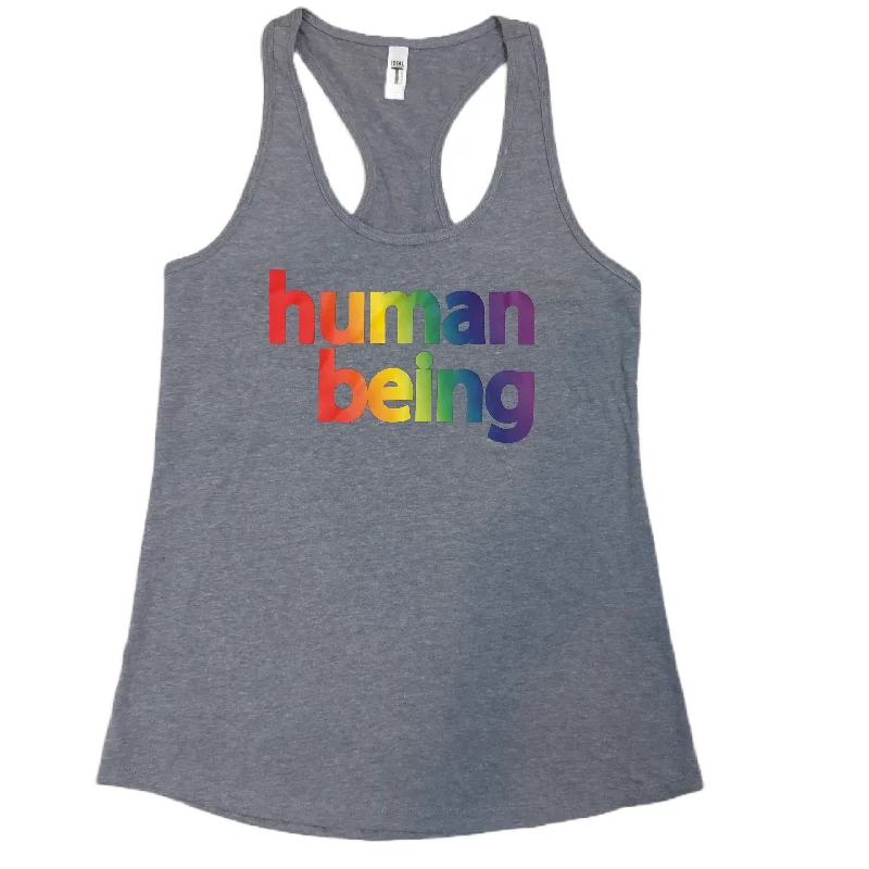 Effortless Looks Human Being Women’s Racerback Tank - Grey