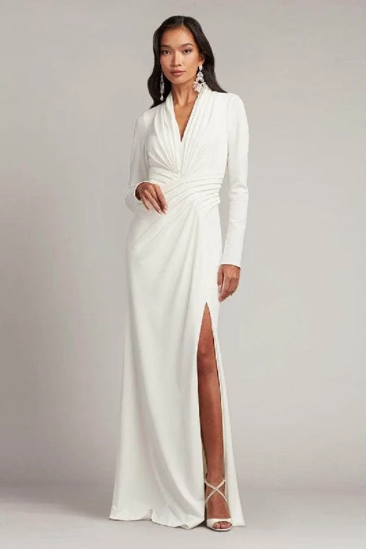 Comfortable Jackets Tadashi Shoji BOS20807LBR - Long Sleeve Pleated Bridal Gown
