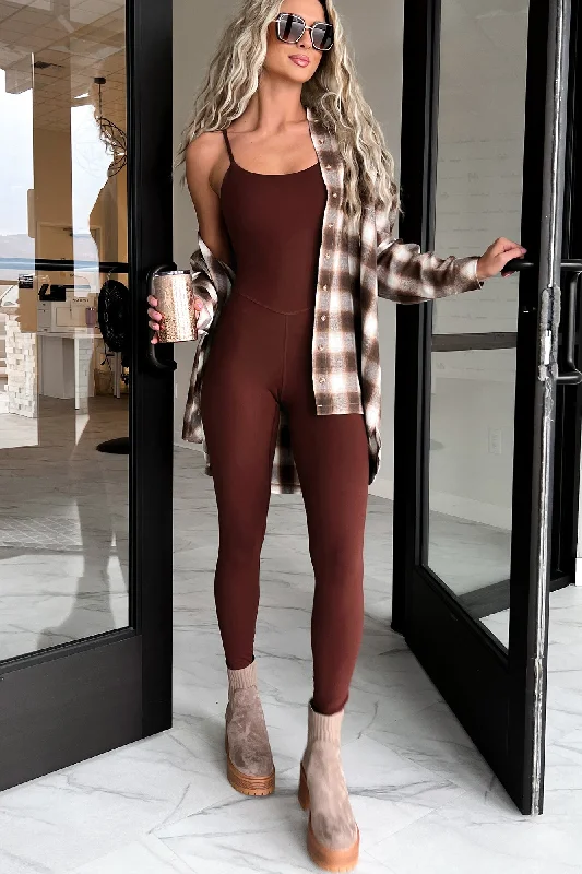 Easy Wear Chic Winners Never Quit Fitted Cami Jumpsuit (Red Merlot)