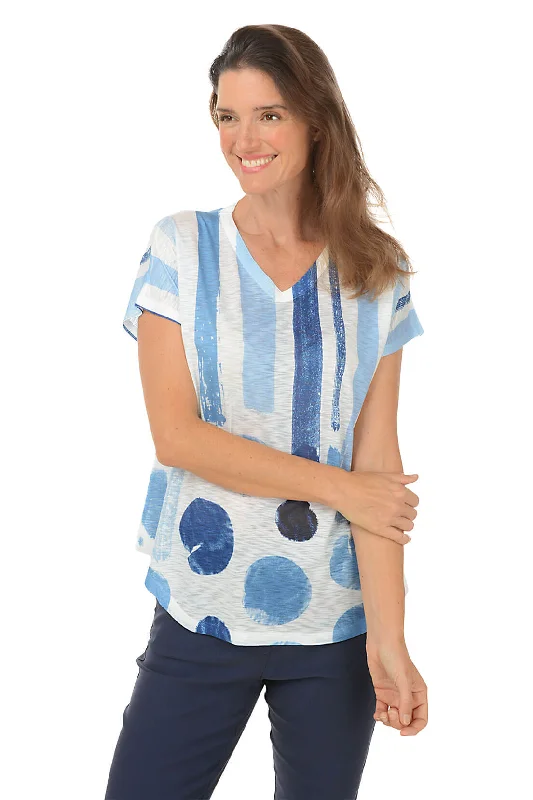 Easy Chic Petite Sandra Short Sleeve Slub Knit Top