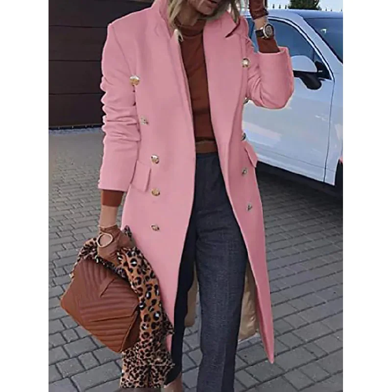 Effortless Dressing Women's Coat Regular Fit Warm Casual Jacket Long Sleeve Solid Color
