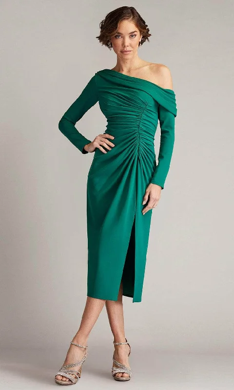 Elegant Casuals Tadashi Shoji BOS24637MD - Blume Gathered Midi Evening Dress