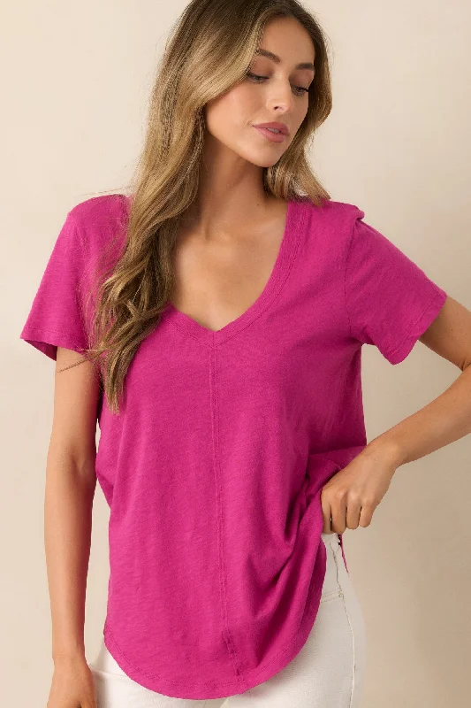Soft Comfort Wear Z Supply Magenta Asher V-Neck Tee