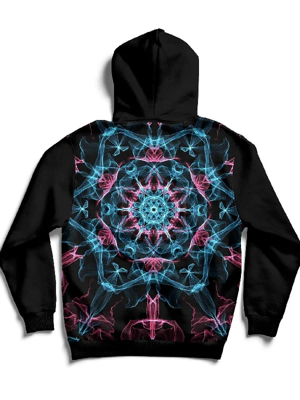 Comfy Pants Smokey Blue Mandala Back Panel Unisex Hoodie