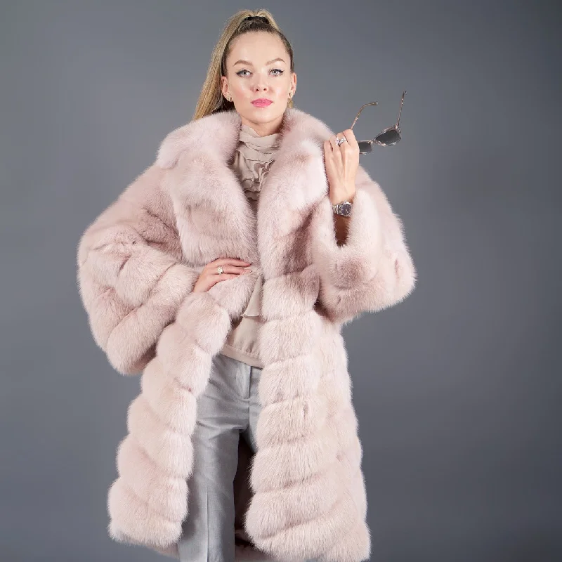 Comfy Dress Pink Fur Russian Sable coat for women luxury collection