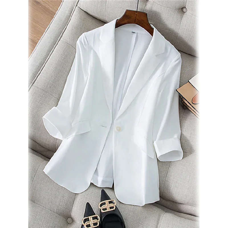 Soft Knitwear Women's Long Sleeve Pocket Casual Blazer