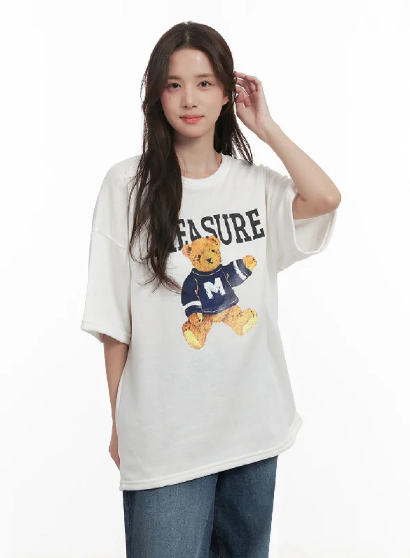Easy Wear Chic Casual Teddy-Bear TShirt IJ510