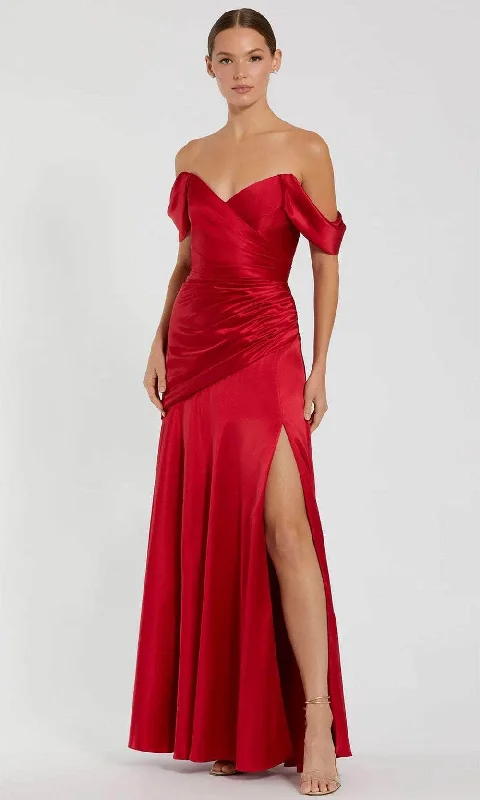 Warm Layers Ieena Duggal 56037 - Off-Shoulder Ruched Detail Prom Gown