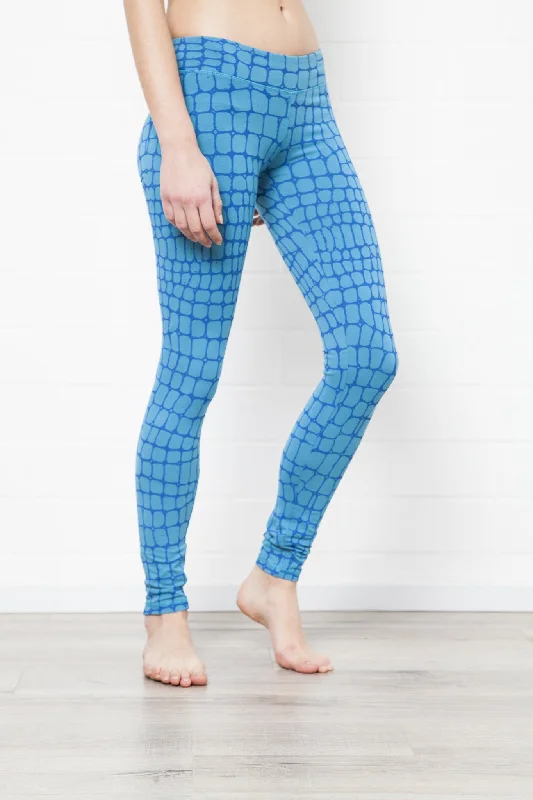 Stylish Ease Crocodile Leggings - Turquoise