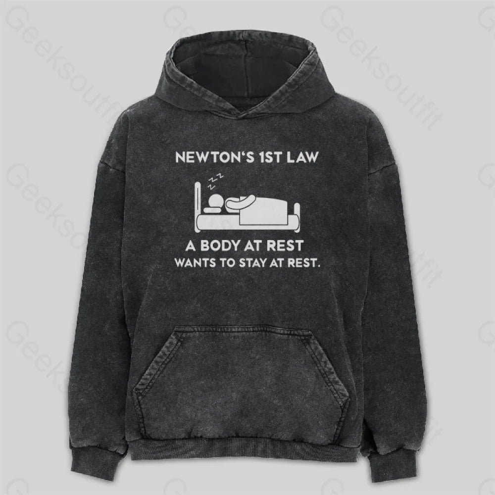 Effortless Looks Newton's First Law Washed Hoodie