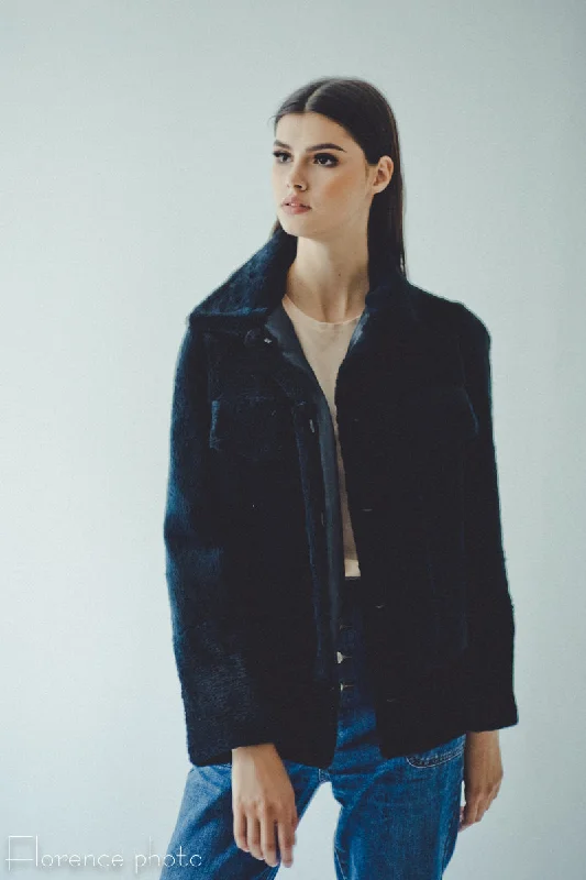 Breathable Style Nutria Bomber Jacket (Blue)