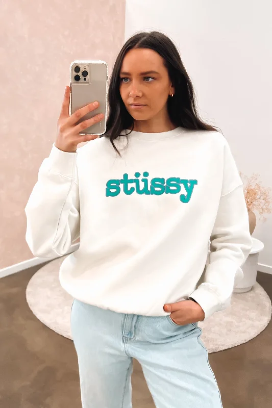 Cozy Fashion Trends Typewriter Oversized Crew Winter White