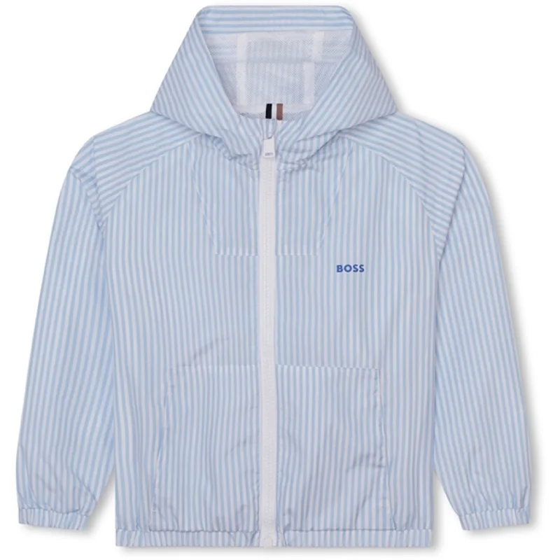 Easy-to-Wear Hugo Boss Pale Blue Hooded Jacket