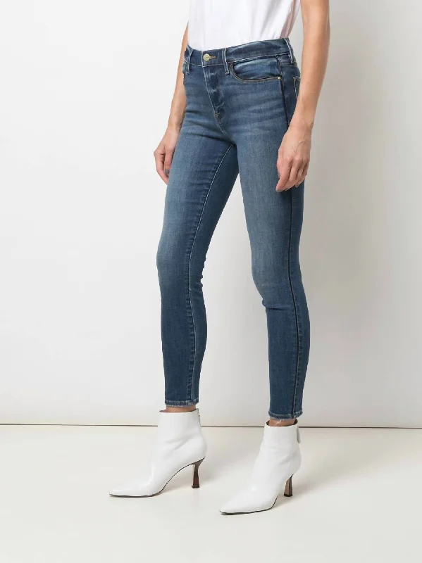 Soft Looks Le High Tux Stripe Jeans In Serrano