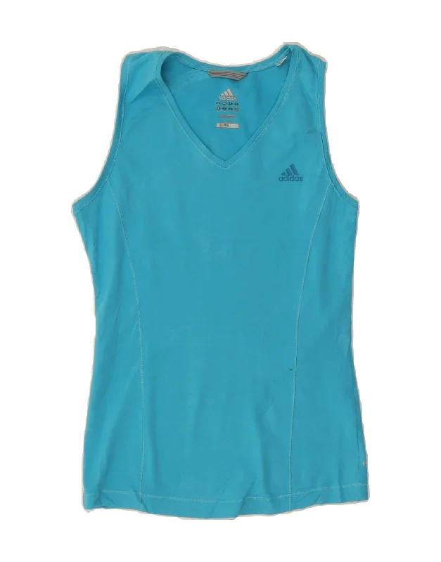 Relaxed Tops ADIDAS Womens Climalite Vest Top UK 14 Large Blue Polyester