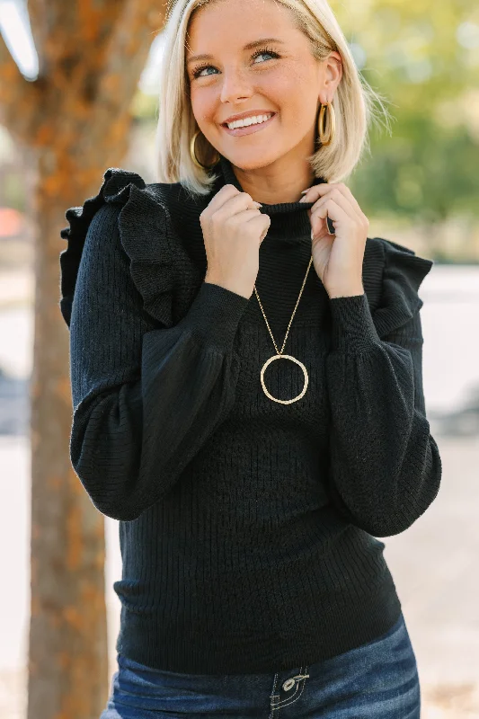 Casual Chic Looks Reach For You Black Turtleneck Sweater