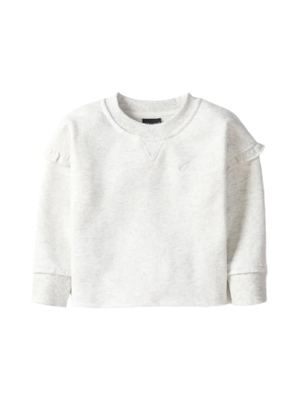 All-Day Outfits Ruffle Crewneck - Grey