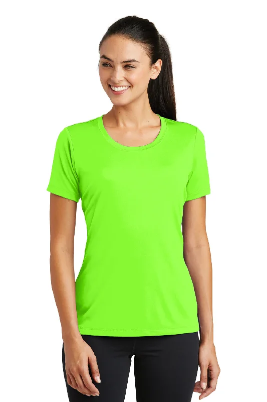 Comfy Chic Wear Sport-Tek Womens Tough Moisture Wicking Short Sleeve Crewneck T-Shirt - Neon Green - Closeout