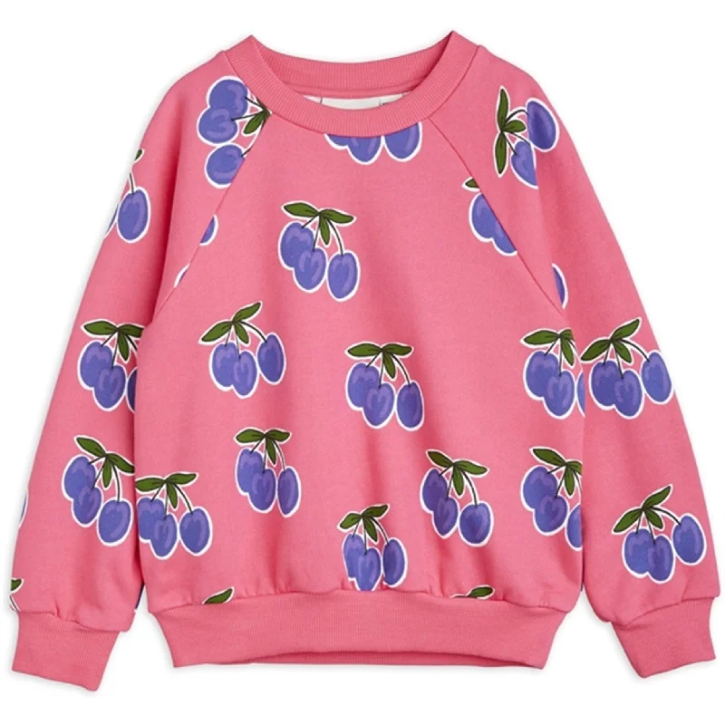 Breathable Style Mini Rodini Plum Aop Sweatshirt Pink