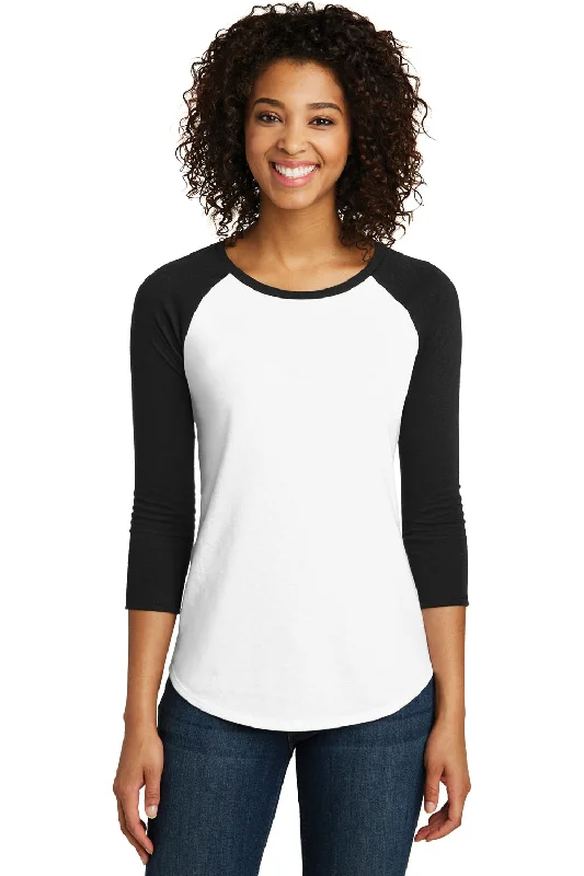 Cozy Fashions District Womens Very Important 3/4 Sleeve Crewneck T-Shirt - White/Black - Closeout Cozy Fashions District Womens Very Important 3/4 Sleeve Crewneck T-Shirt - White/Black - Closeout
