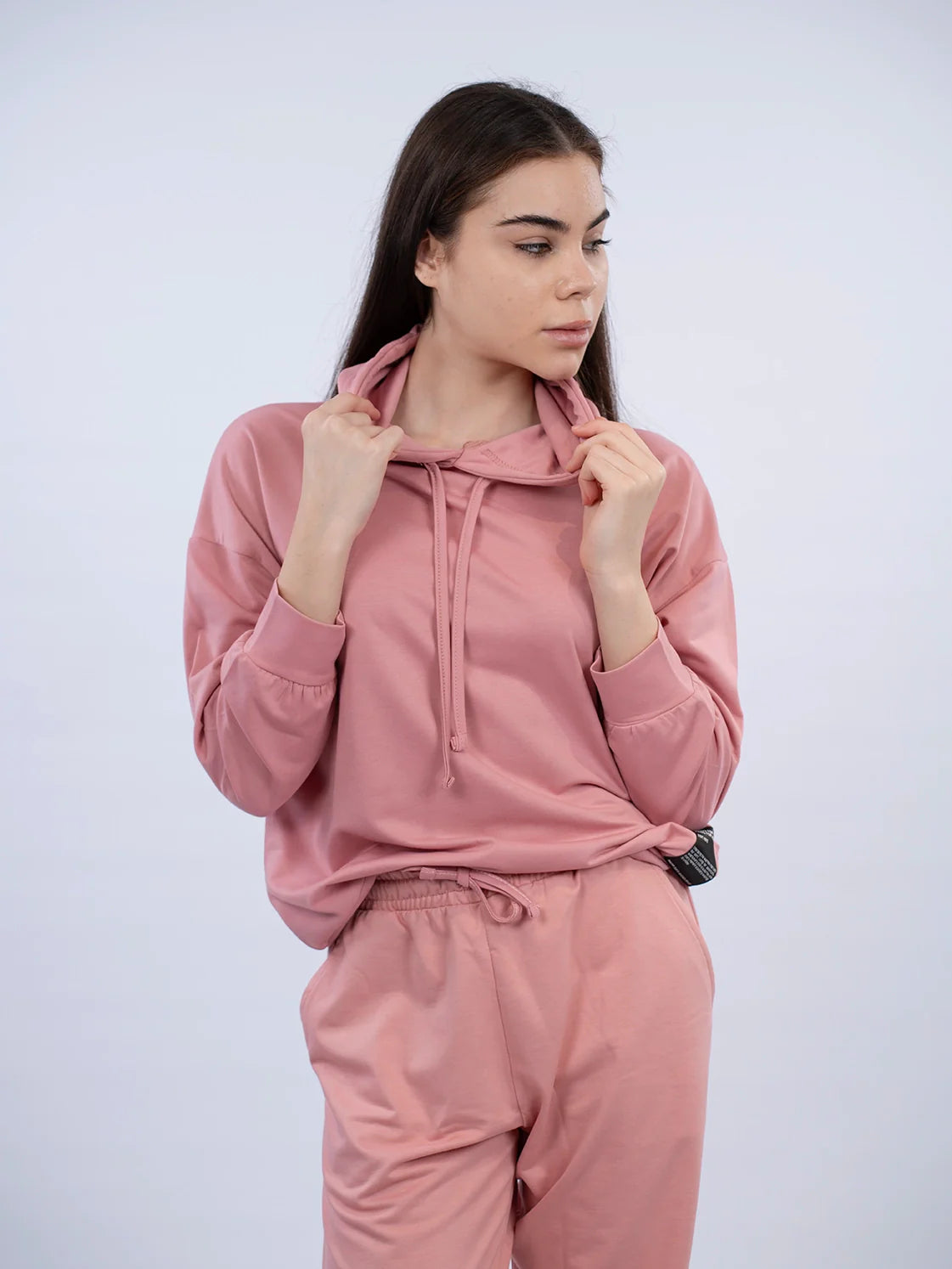 Simple Chic Pink Casual Hoodie