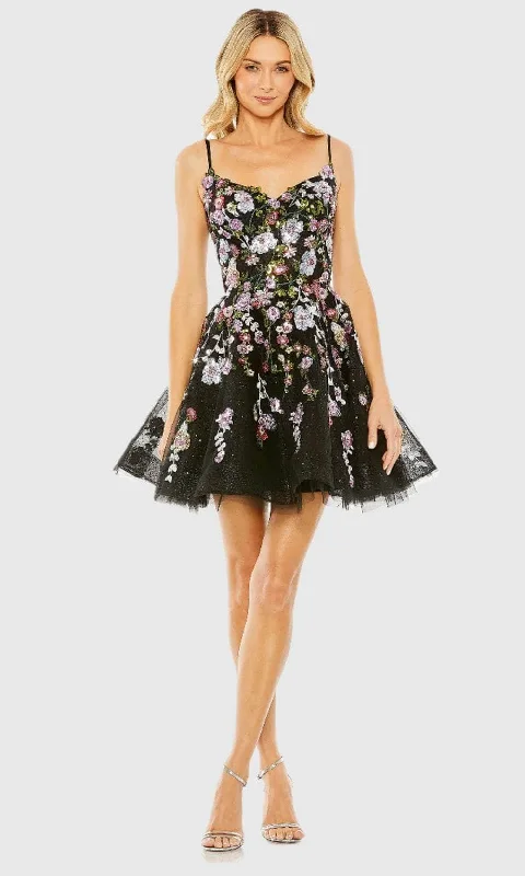 Soft Knitwear Mac Duggal 20643 - Embroidered Sleeveless Cocktail Dress