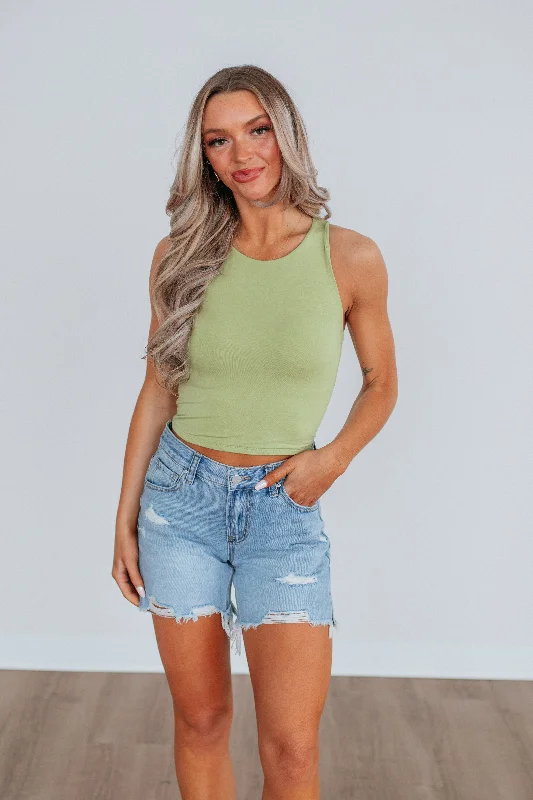 Comfortable Tops Angelina Basic Tank - Avocado