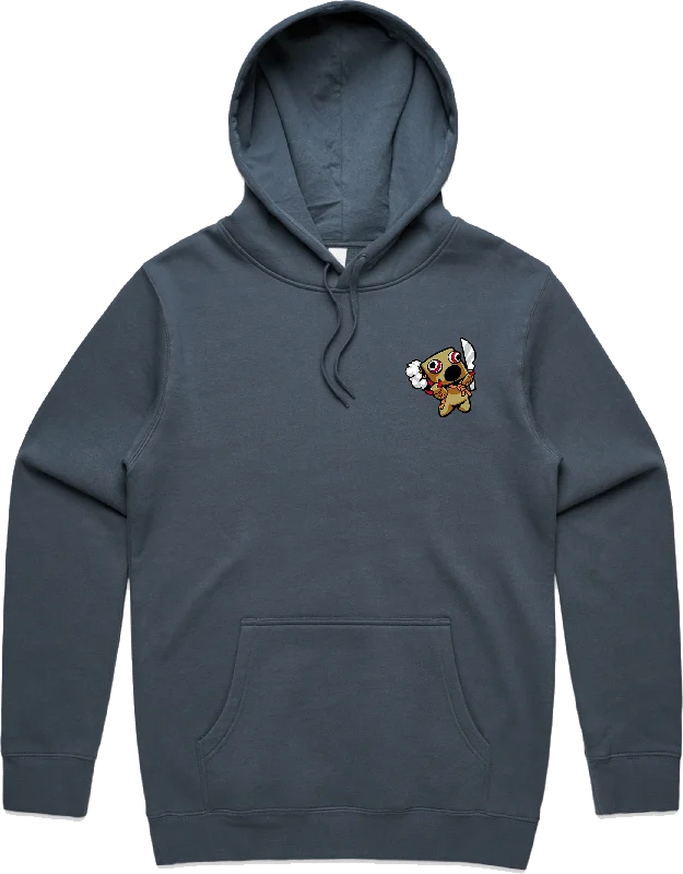 Cozy Fashions GUILTY GEAR - 'Mini Faust' Small Logo Embroidered Pullover Hoodie - Petrol Blue