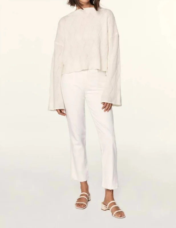 Cozy Shirts Chloe Crop Jeans In White Sands