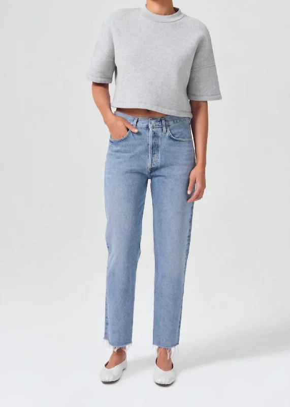 Breezy Outfits Lana Crop Mid Rise Straight Jean In Sway