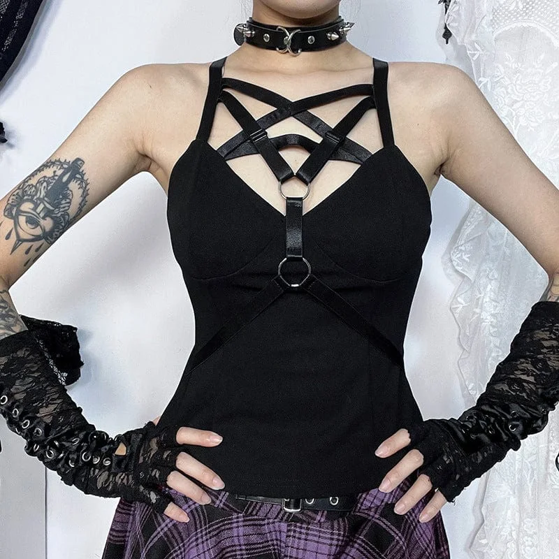 Light Layers Women's Punk Star Strap Tank Top
