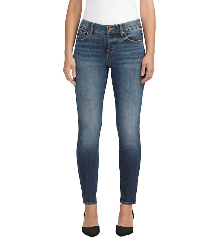 Versatile Style Mid Rise Maya Skinny Jeans In Night Flight Blue